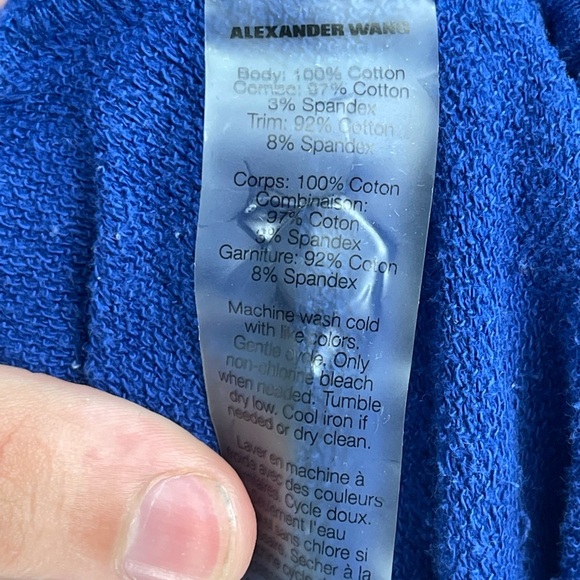 T By Alexander Wang Blue Boho Zip Up Bomber Jacket Size Small - Picture 10 of 13